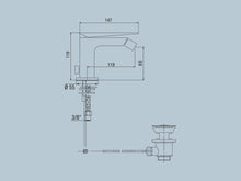 Carica l'immagine nel visualizzatore di Gallery, serie BEAM  BIDET marca JACUZZI rubinetteria