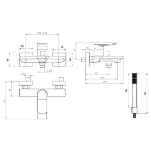 GRUPPO VASCA JACUZZI  ORO SPAZZOLATO ARMONIA