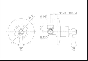 MISCELATORE DA INCASSO JACUZZI TOSCA CROMO