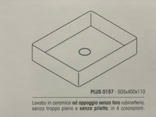 Carica l&#39;immagine nel visualizzatore di Gallery, Lavabo d&#39;appoggio rettangolare in ceramica
